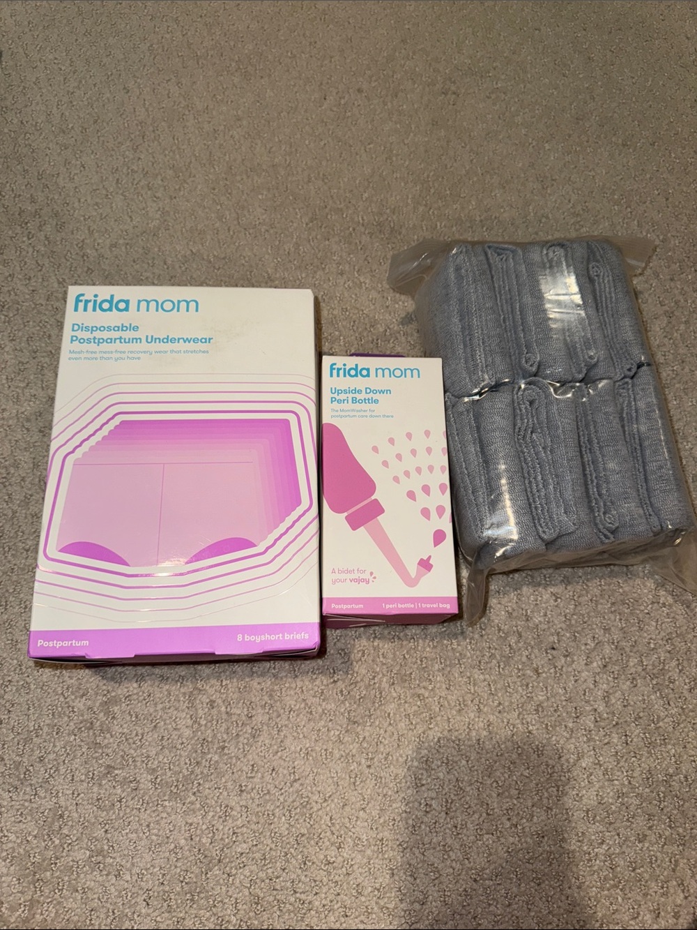 Frida Mom Postpartum Disposable Underwear & Peri Bottle - Pink